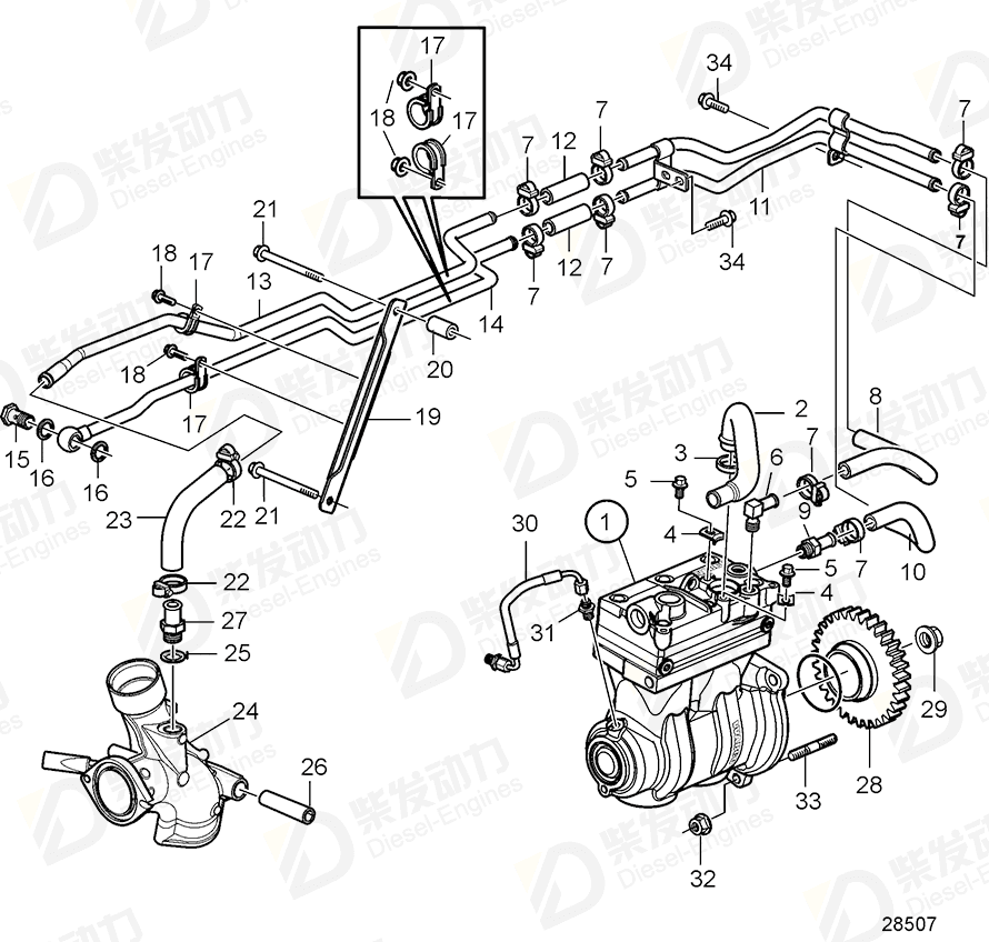 volvo penta Hollow screw 190714 Drawing volvo penta Hollow screw 190714 Drawing